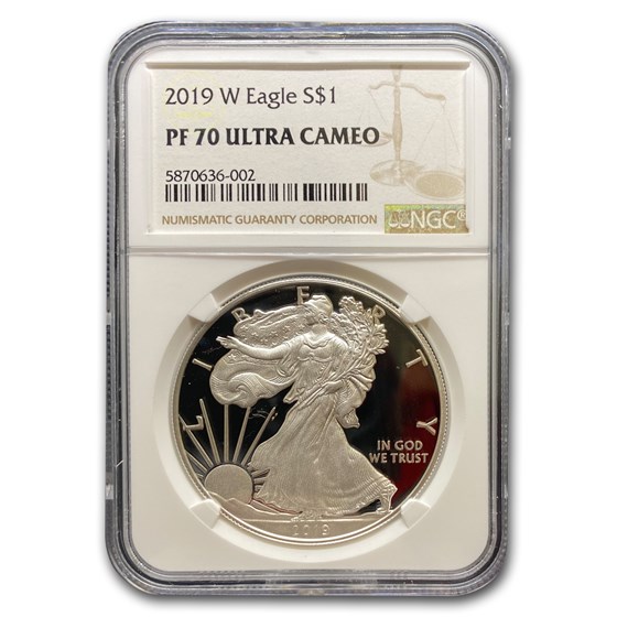 2019-W Proof American Silver Eagle PF-70 NGC 2019-W Proof American Silver Eagle PF-70 NGC