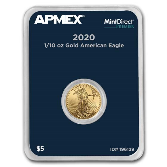 2020 1/10 oz American Gold Eagle (MintDirect® Premier Single) 2020 1/10 oz American Gold Eagle (MintDirect® Premier Single)