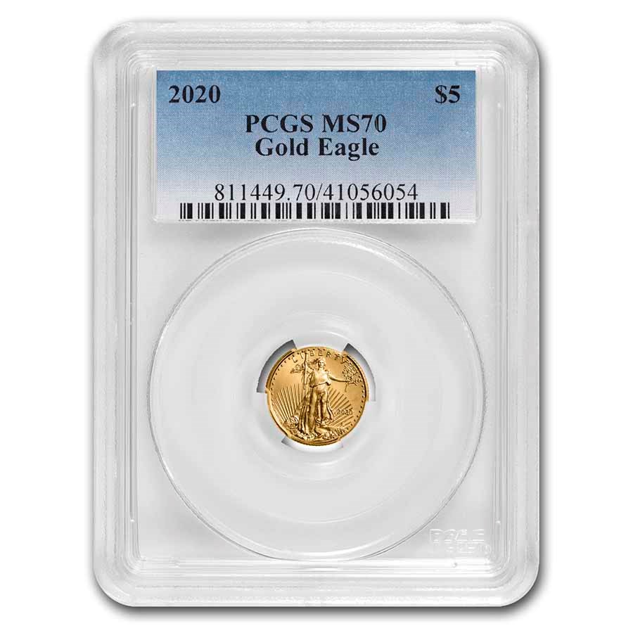 2020 1/10 oz American Gold Eagle MS-70 PCGS
