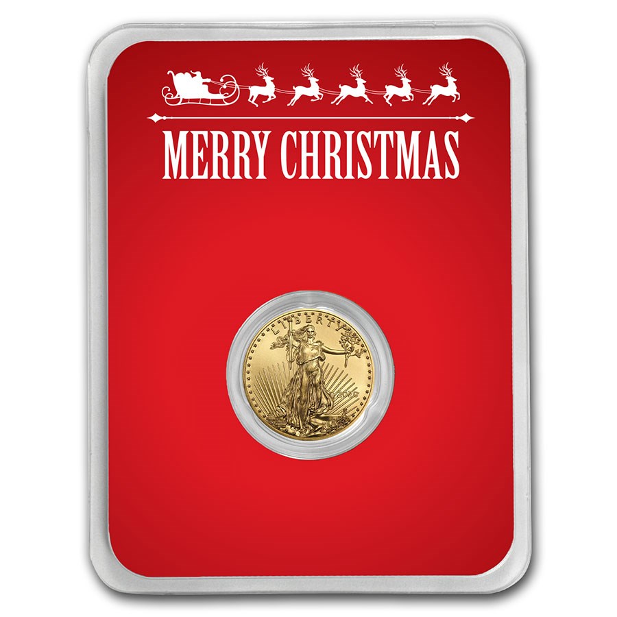 2020 1/10 oz Gold American Eagle - Merry Christmas (Red Card)
