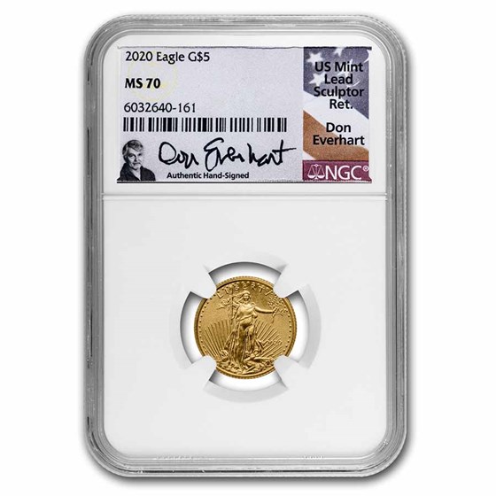 2020 1/10 oz Gold Eagle MS-70 NGC (Don Everhart Signed) 2020 1/10 oz Gold Eagle MS-70 NGC (Don Everhart Signed)