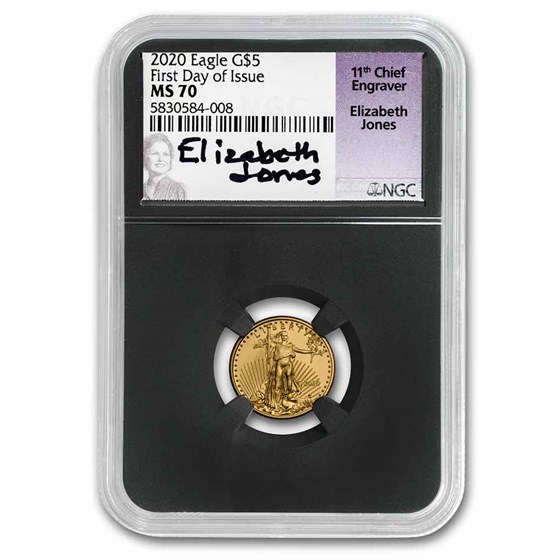 2020 1/10 oz Gold Eagle MS-70 NGC (FDI, Elizabeth Signed) 2020 1/10 oz Gold Eagle MS-70 NGC (FDI, Elizabeth Signed)