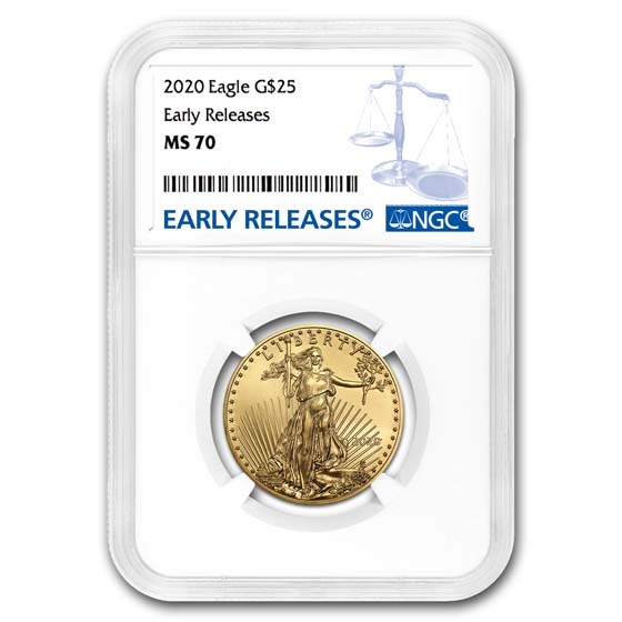 2020 1/2 oz American Gold Eagle MS-70 NGC (Early Releases) 2020 1/2 oz American Gold Eagle MS-70 NGC (Early Releases)