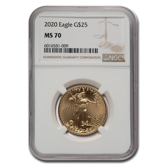 2020 1/2 oz American Gold Eagle MS-70 NGC