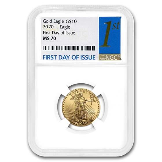 2020 1/4 oz American Gold Eagle MS-70 NGC (First Day of Issue) 2020 1/4 oz American Gold Eagle MS-70 NGC (First Day of Issue)