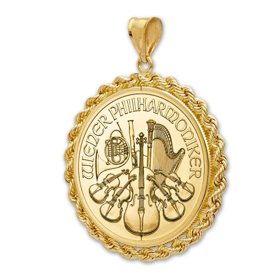 2020 1/4 oz Gold Philharmonic Pendant (Rope-Prong Bezel) 2020 1/4 oz Gold Philharmonic Pendant (Rope-Prong Bezel)