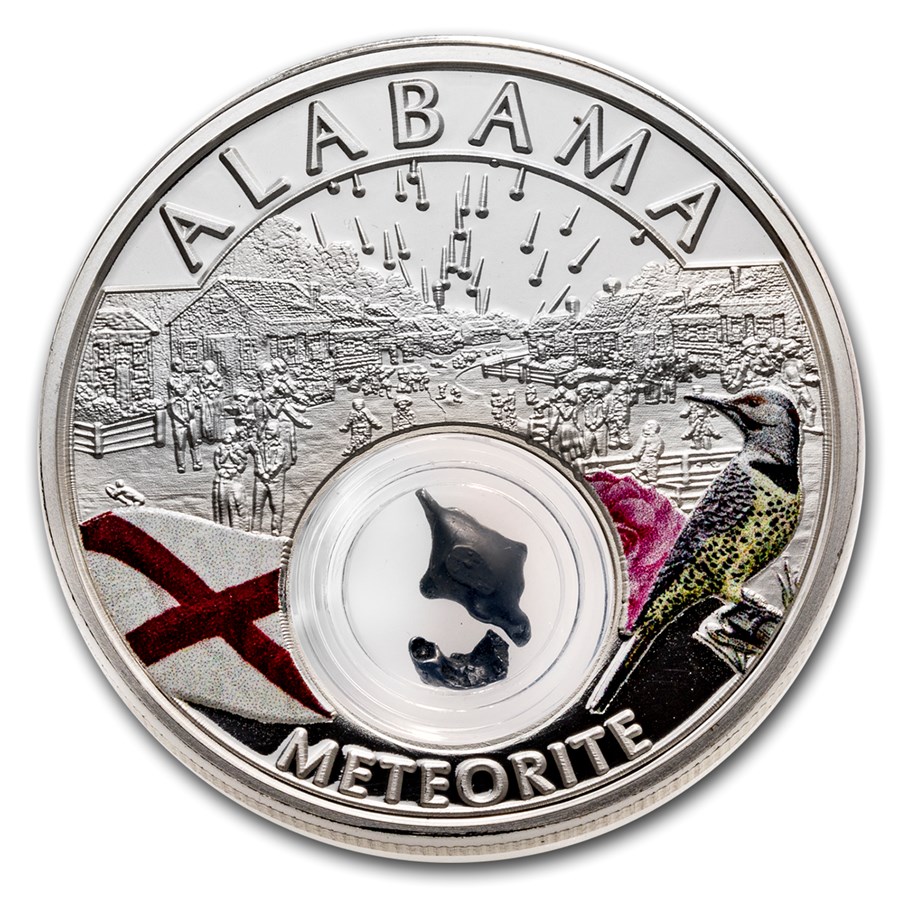 2020 1 oz Ag Treasures of the U.S. Alabama Meteorite (Colorized)