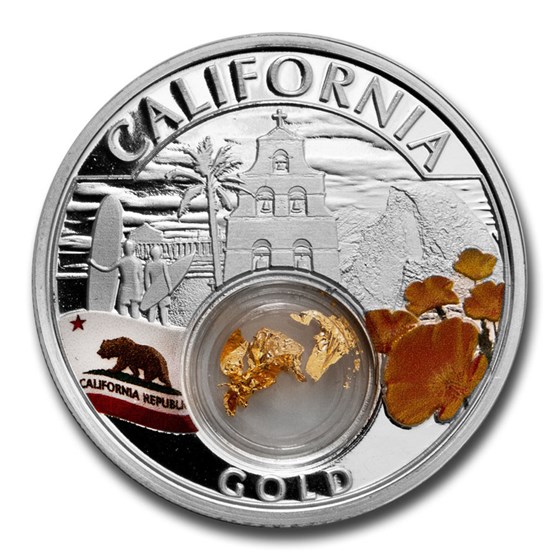2020 1 oz Ag Treasures of the U.S. California Gold (Colorized) 2020 1 oz Ag Treasures of the U.S. California Gold (Colorized)