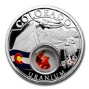 2020 1 oz Ag Treasures of the U.S. Colorado Uranium (Colorized)