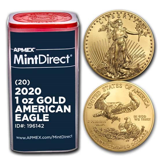 2020 1 oz American Gold Eagle (20-Coin MintDirect® Tube) 2020 1 oz American Gold Eagle (20-Coin MintDirect® Tube)