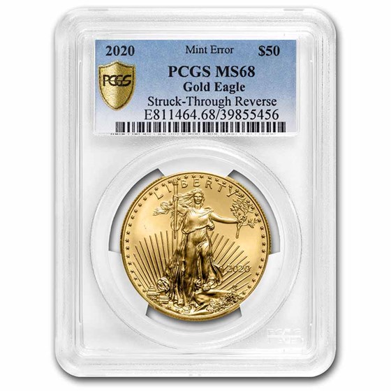 2020 1 oz American Gold Eagle MS-68 PCGS (Error, Rev Strike-Thru) 2020 1 oz American Gold Eagle MS-68 PCGS (Error, Rev Strike-Thru)