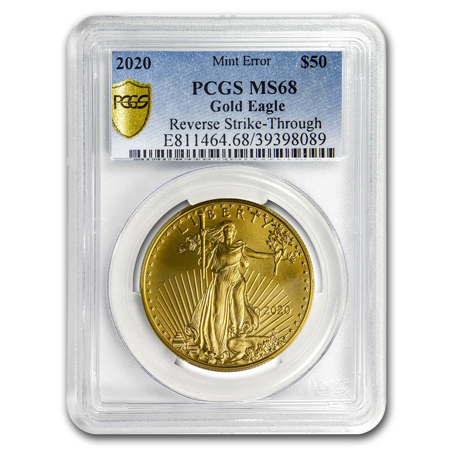 2020 1 oz American Gold Eagle MS-68 PCGS (Rev Mint Error)
