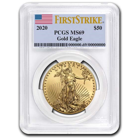 2020 1 oz American Gold Eagle MS-69 PCGS (FirstStrike®) 2020 1 oz American Gold Eagle MS-69 PCGS (FirstStrike®)