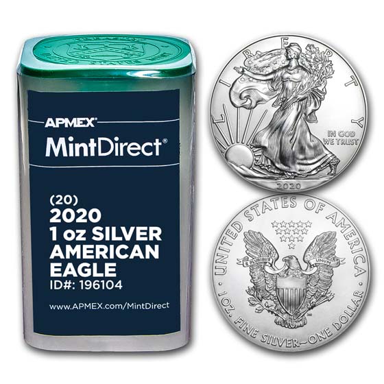 2020 1 oz American Silver Eagles 20-Coin MintDirect Tube