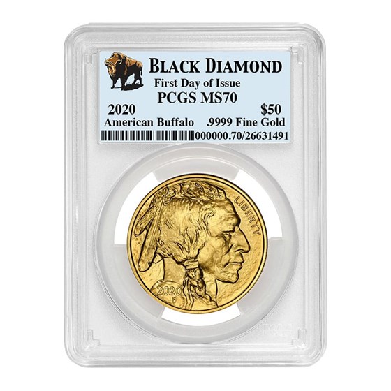 2020 1 oz Gold Buffalo MS-70 PCGS (FDI, Black Diamond) 2020 1 oz Gold Buffalo MS-70 PCGS (FDI, Black Diamond)