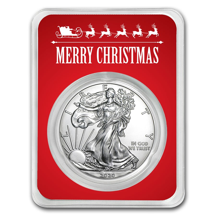 2020 1 oz Silver American Eagle - Merry Christmas (Red Card)