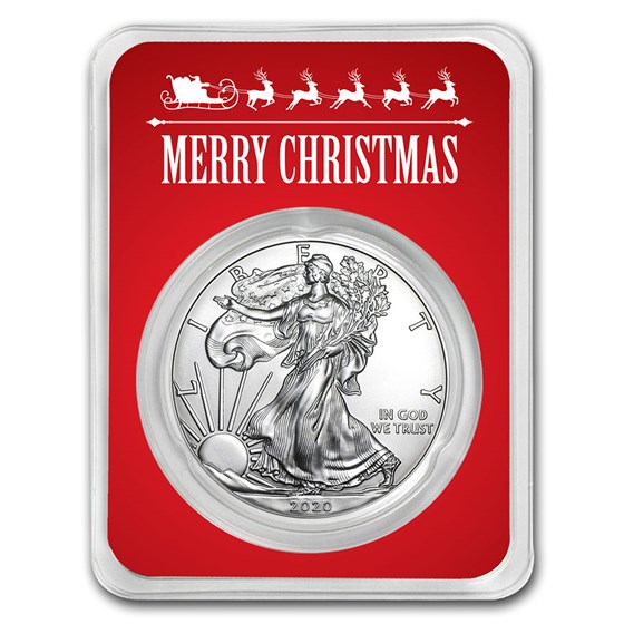 2020 1 oz Silver American Eagle - Merry Christmas (Red Card) 2020 1 oz Silver American Eagle - Merry Christmas (Red Card)