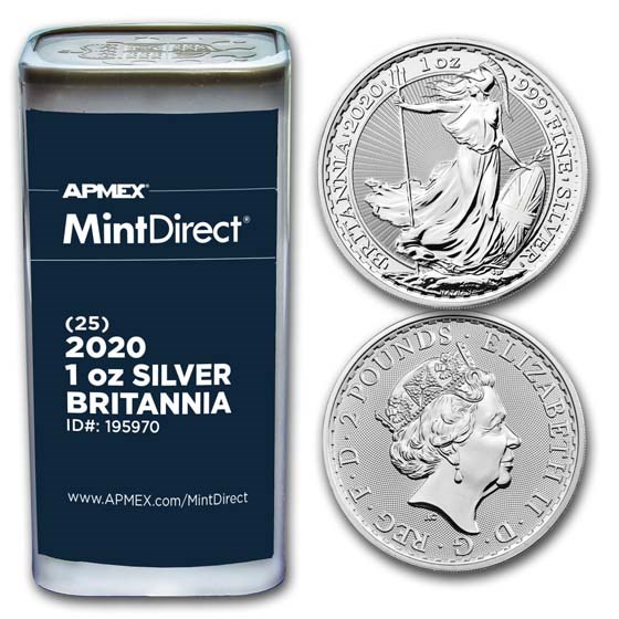 2020 1 oz Silver Britannia (25-Coin MintDirect® Tube) 2020 1 oz Silver Britannia (25-Coin MintDirect® Tube)