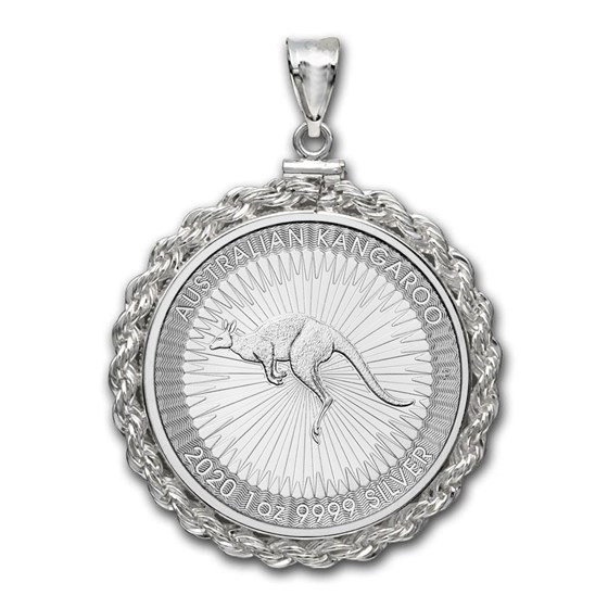 2020 1 oz Silver Kangaroo Pendant (Rope Style Bezel) 2020 1 oz Silver Kangaroo Pendant (Rope Style Bezel)
