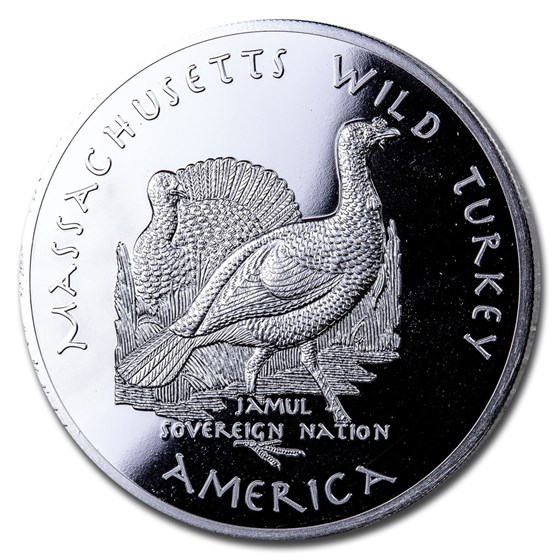 2020 1 oz Silver State Dollars Massachusetts Wild Turkey