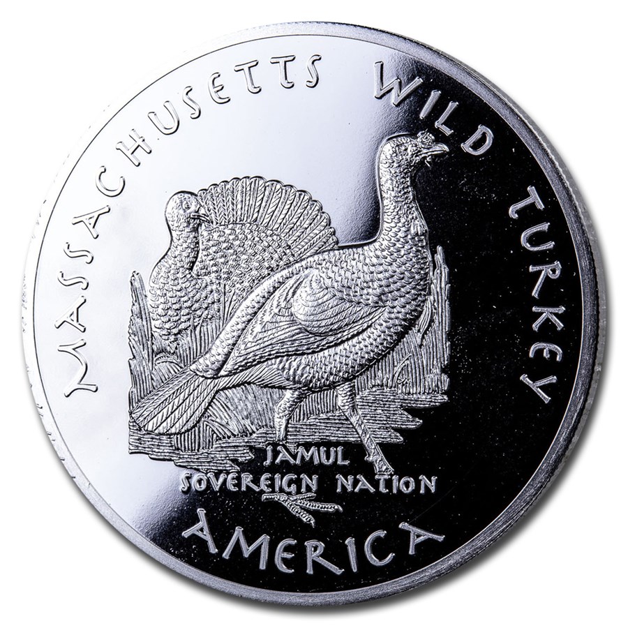 2020 1 oz Silver State Dollars Massachusetts Wild Turkey