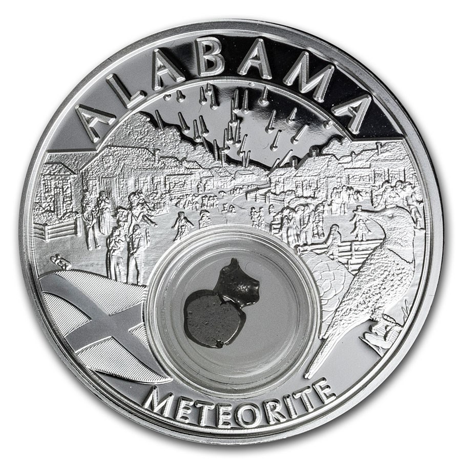 2020 1 oz Silver Treasures of the U.S. Alabama Meteorite(Box&COA)