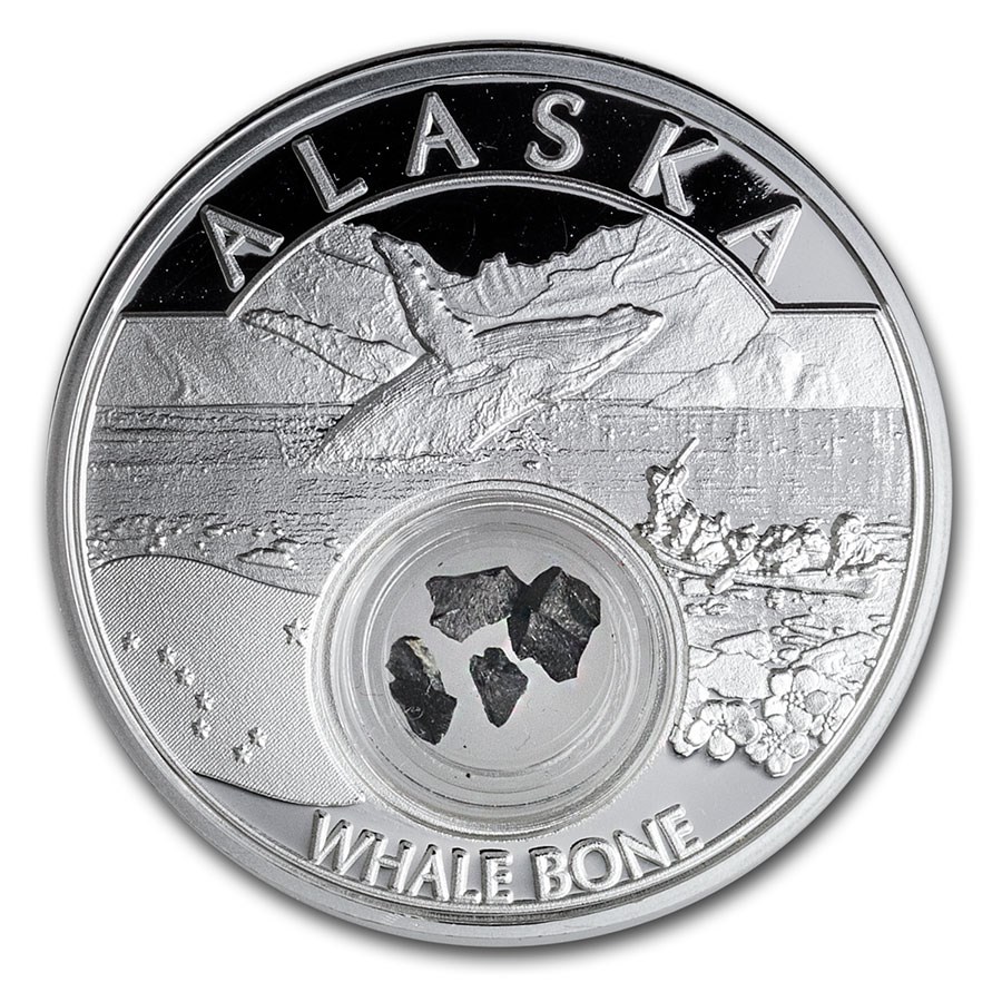 2020 1 oz Silver Treasures of the U.S. Alaska Whale Bone(Box/COA)