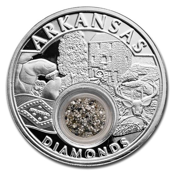 2020 1 oz Silver Treasures of the U.S. Arkansas Diamonds 2020 1 oz Silver Treasures of the U.S. Arkansas Diamonds
