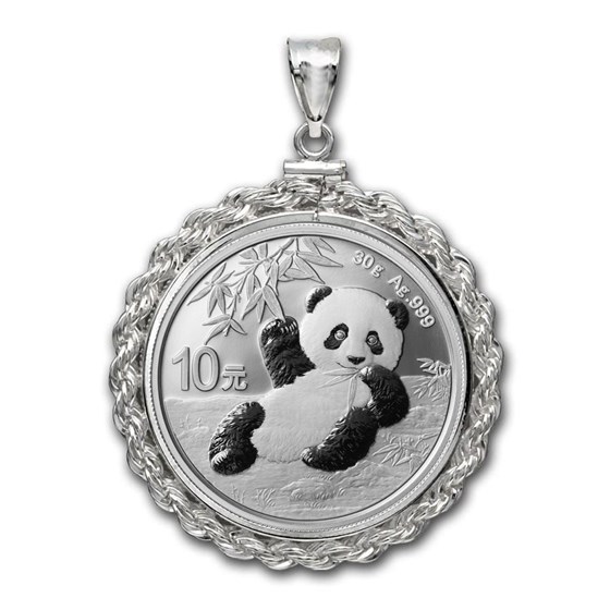 2020 30 gram Silver Panda Pendant (Rope-ScrewTop Bezel) 2020 30 gram Silver Panda Pendant (Rope-ScrewTop Bezel)