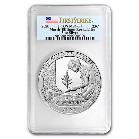 2020 5 oz Silver ATB Marsh-Billings-Rockefel MS-69 PL PCGS (FS) 2020 5 oz Silver ATB Marsh-Billings-Rockefel MS-69 PL PCGS (FS)