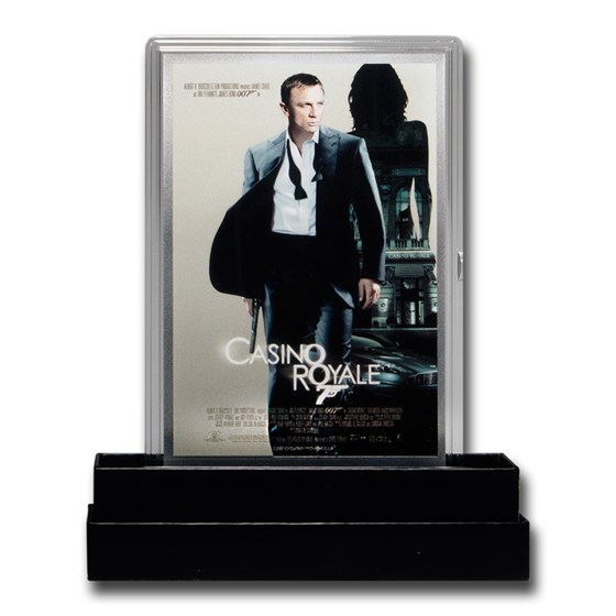 2020 5g Silver James Bond 007 Movie Poster Foil Casino Royale 2020 5g Silver James Bond 007 Movie Poster Foil Casino Royale