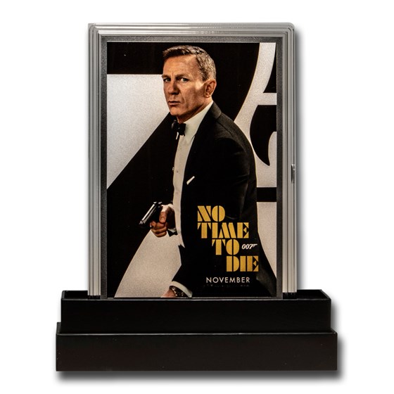 2020 5g Silver James Bond 007 Movie Poster Foil No Time to Die