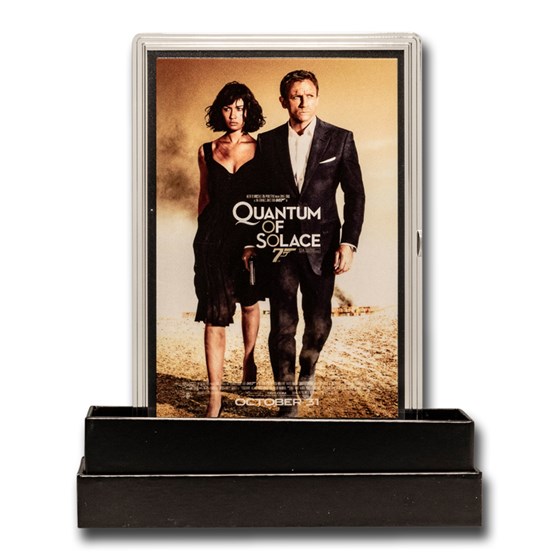 2020 5g Silver James Bond 007 Movie Poster Foil Quantum of Solace 2020 5g Silver James Bond 007 Movie Poster Foil Quantum of Solace