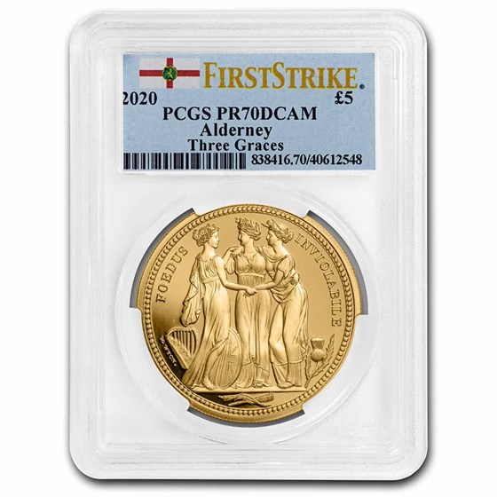 2020 Alderney Gold £5 The Three Graces Proof PCGS PF-70 DCAM 2020 Alderney Gold £5 The Three Graces Proof PCGS PF-70 DCAM