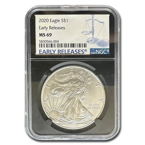 2020 American Silver Eagle MS-69 NGC (ER, Black Core) 2020 American Silver Eagle MS-69 NGC (ER, Black Core)