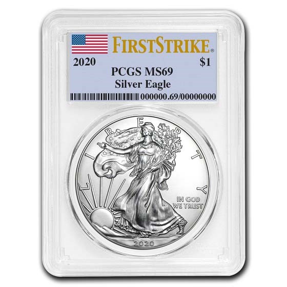 2020 American Silver Eagle MS-69 PCGS (FirstStrike®) 2020 American Silver Eagle MS-69 PCGS (FirstStrike®)