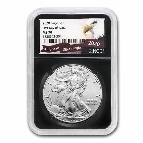 2020 American Silver Eagle MS-70 NGC (Random Label/Core, FDI)