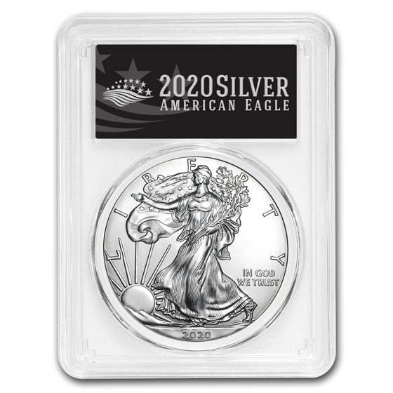2020 American Silver Eagle MS-70 PCGS (First Day, Black Label)