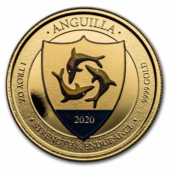2020 Anguilla Coat of Arms 1 oz Gold (Colorized)