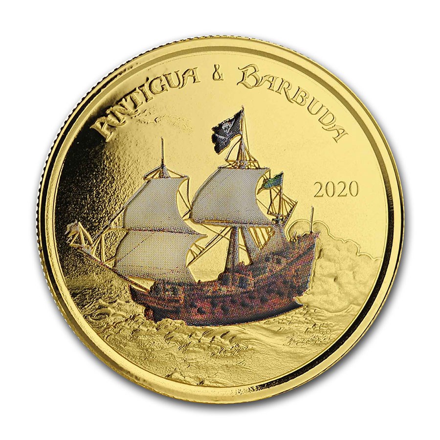 2020 Antigua & Barbuda 1 oz Gold Rum Runner (Colorized)