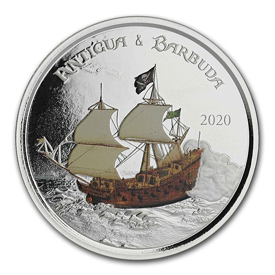 2020 Antigua & Barbuda 1 oz Silver Rum Runner Proof (Colorized) 2020 Antigua & Barbuda 1 oz Silver Rum Runner Proof (Colorized)
