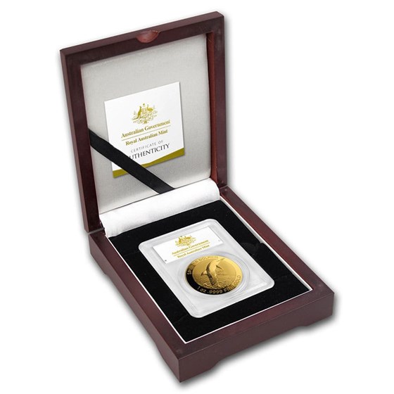 2020 AUS 1 oz Gold $100 Dolphin MS-70 PCGS (COA #8, First Day) 2020 AUS 1 oz Gold $100 Dolphin MS-70 PCGS (COA #8, First Day)