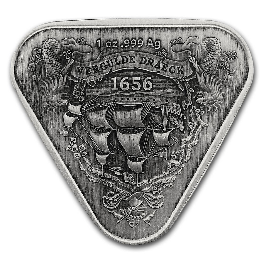 2020 AUS 1 oz Silver Vergulde Draeck Shipwreck Antiqued