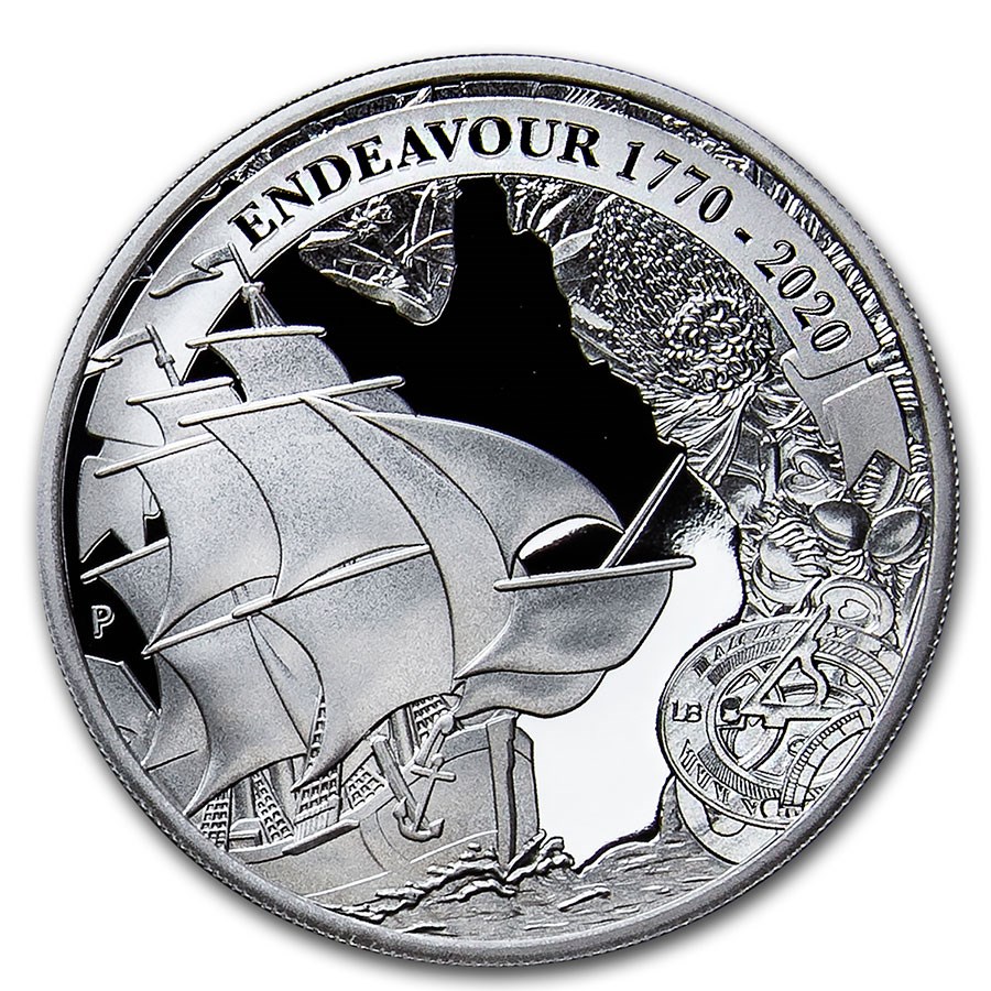 2020 AUS 1 oz Silver Voyage of Discovery Endeavour 1770-2020