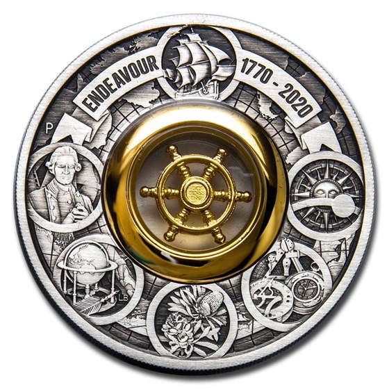 2020 AUS 2 oz Ag Antiqued Voyage of Discovery Endeavour 1770-2020 2020 AUS 2 oz Ag Antiqued Voyage of Discovery Endeavour 1770-2020
