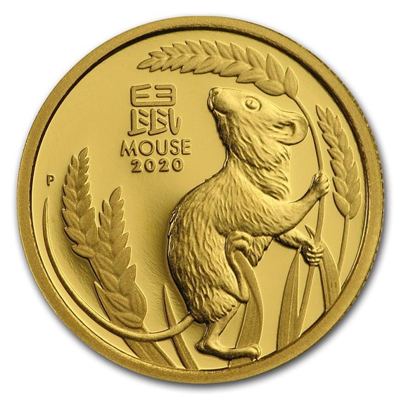 2020 Australia 1/10 oz Gold Lunar Mouse Proof (w/box & COA) 2020 Australia 1/10 oz Gold Lunar Mouse Proof (w/box & COA)