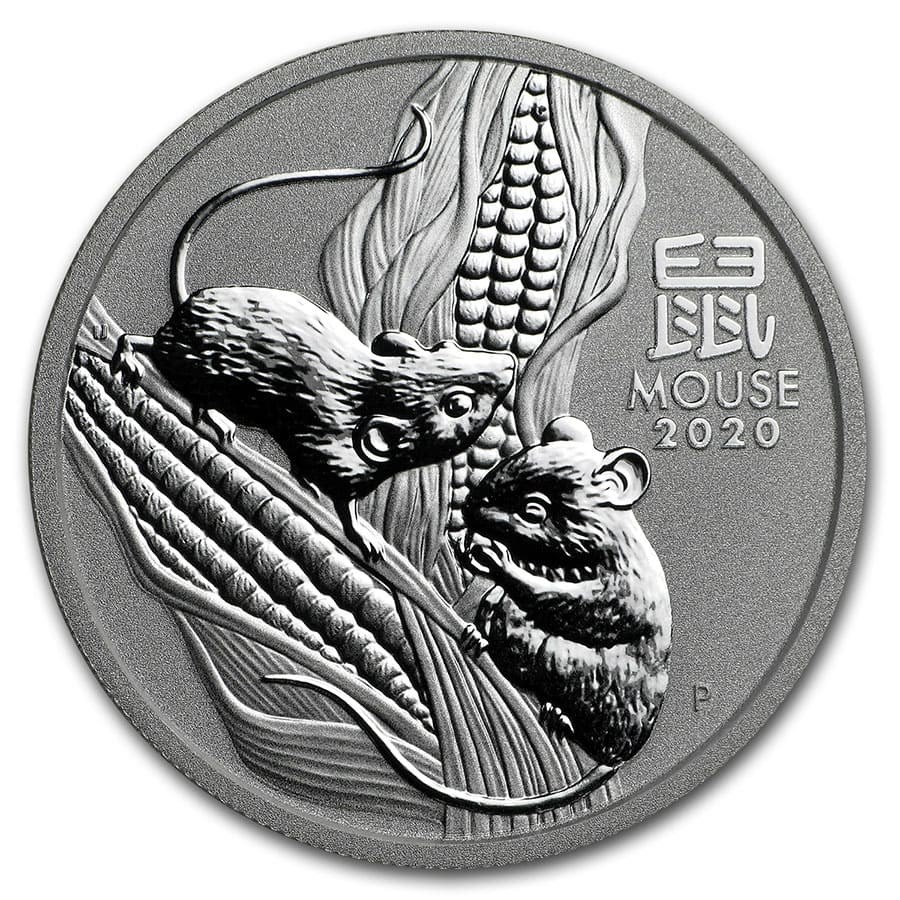 2020 Australia 1/2 oz Silver Lunar Mouse BU (Series III)