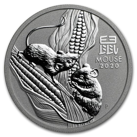 2020 Australia 1/2 oz Silver Lunar Mouse BU (Series III)