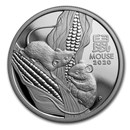 2020 Australia 1/2 oz Silver Lunar Mouse Proof (w/box & COA)