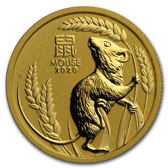 2020 Australia 1/4 oz Gold Lunar Mouse BU (Series III) 2020 Australia 1/4 oz Gold Lunar Mouse BU (Series III)